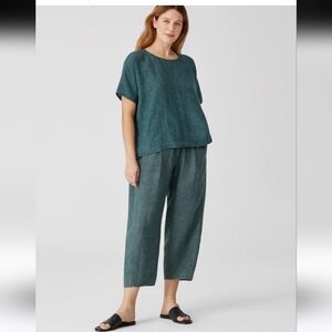EILEEN FISHER ORGANIC LINEN LANTERN BARREL PANTS SZ M